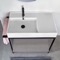 Console Sink Vanity With Ceramic Sink and Grey Oak Shelf, 35
